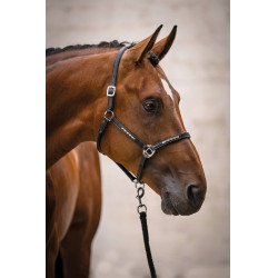 Lederen halster HKM Sparkle Zwart Lederen halster HKM Sparkle Zwart