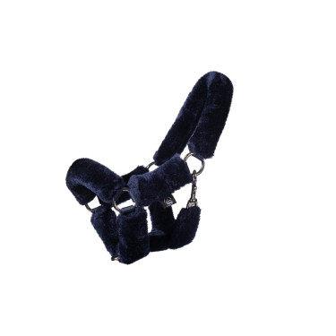 HKM halster met synthetische bontvoering Hobby Horse Blauw