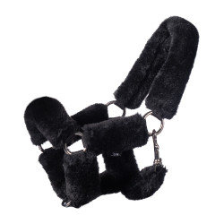 HKM halster met synthetische bontvoering Hobby Horse Zwart