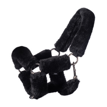 HKM halster met synthetische bontvoering Hobby Horse Zwart
