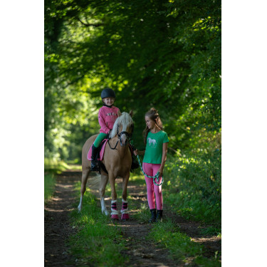 Longe HKM Maui avec mousqueton Vert / marine / blanc