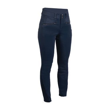 Pantalon HKM Pearl City fond intégral en silicone femme Bleu profond Pantalon HKM Pearl City fond intégral en silicone femme Bleu profond