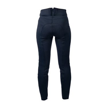 Pantalon HKM Pearl City fond intégral en silicone femme Bleu profond Pantalon HKM Pearl City fond intégral en silicone femme Bleu profond
