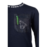 Polo à manches longues HKM Maui enfant Bleu profond