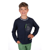 Polo à manches longues HKM Maui enfant Bleu profond