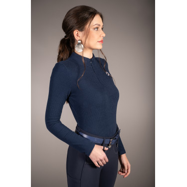 Polo à manches longues Lauria Garrelli Arezzo Soft Bleu profond