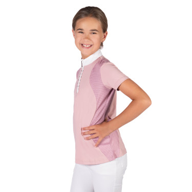 Polo de concours HKM Glam enfant Vieux rose