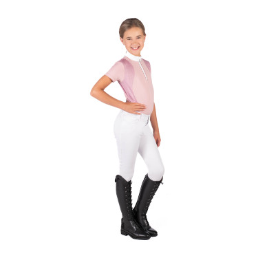Polo de concours HKM Glam enfant Vieux rose