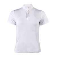 Polo de concours HKM Glam manches courtes femme Blanc