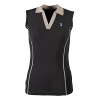 Polo HKM sans manches femme Limone Noir