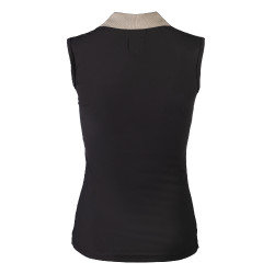 HKM mouwloos damespoloshirt Limone Zwart