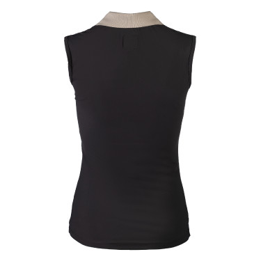 Polo HKM sans manches femme Limone Noir