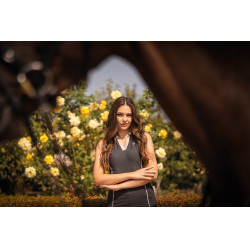 HKM mouwloos damespoloshirt Limone Zwart