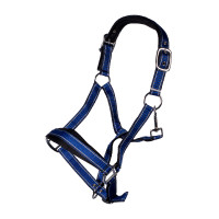 Set de licol HKM Lilly mousqueton et franges détachable Bleu korn