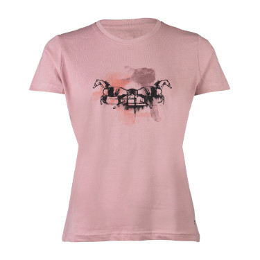 T-shirt HKM femme Running Horse manches courtes Vieux rose T-shirt HKM femme Running Horse manches courtes Vieux rose
