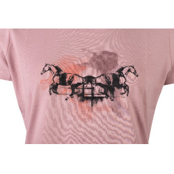 T-shirt HKM femme Running Horse manches courtes Vieux rose T-shirt HKM femme Running Horse manches courtes Vieux rose