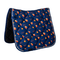 HKM Splash zadeldekje Donkerblauw / oranje