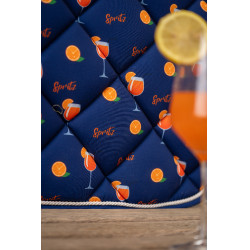 HKM Splash zadeldekje Donkerblauw / oranje
