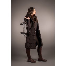 Dames lange mouwloze vest Lauria Garrelli Arezzo Donkerbruin