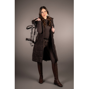 Veste sans manches Lauria Garrelli longue Arezzo femme Marron foncé