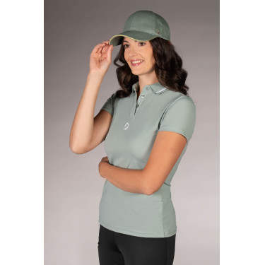 Polo Laura Garrelli Limone manches courtes femme Salvia Vert