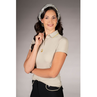 Polo Laura Garrelli Limone manches courtes femme Gris / beige