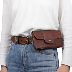 Pochette téléphone Antares Melrose grand format Noisette Marron