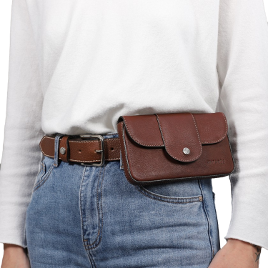 Pochette téléphone Antares Melrose grand format Noisette Marron