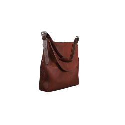 Sac bandoulière Antares en cuir Milano Noisette Marron