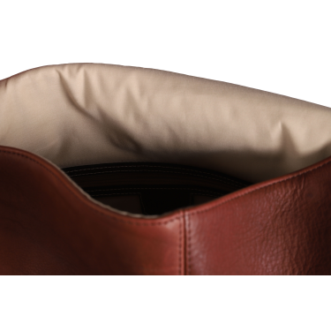 Sac bandoulière Antares en cuir Milano Noisette Marron