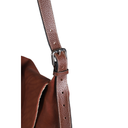 Sac bandoulière Antares en cuir Milano Noisette Marron