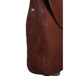 Sac bandoulière Antares en cuir Milano Noisette Marron