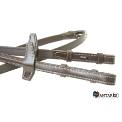 Rênes Signature by Antares caoutchouc 16 mm 7 arrêtoirs Marron Rênes Signature by Antares caoutchouc 16 mm 7 arrêtoirs Marron