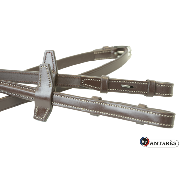 Signature teugels by Antares rubber 16 mm 7 stops Bruin