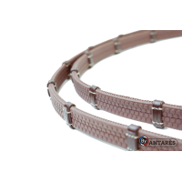 Rênes Signature by Antares caoutchouc 16 mm 7 arrêtoirs Marron