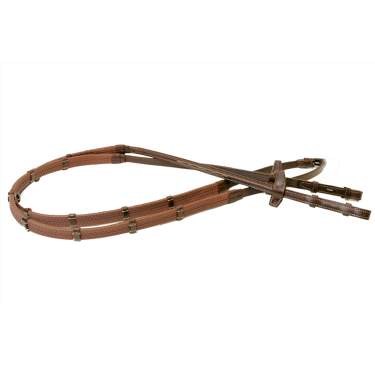 Signature teugels by Antares rubber 16 mm 7 stops Bruin