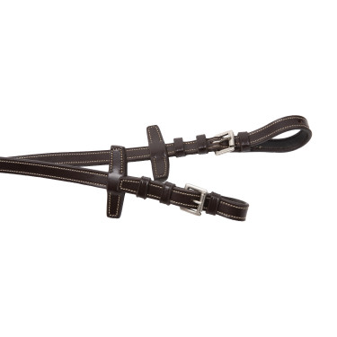 Rênes Signature by Antares 16 mm 7 arrêtoirs grip Marron