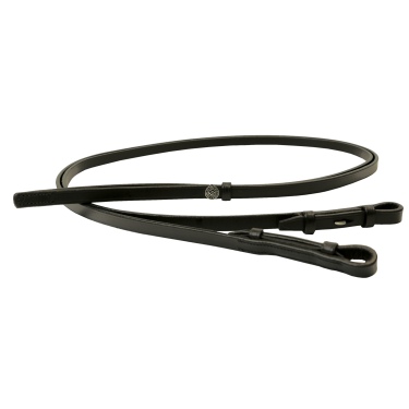 Rênes Signature by Antares dressage Soft Grip 7 arrêtoirs Noir