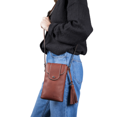 Pochette verticale Antares Lisbonne Noisette Marron
