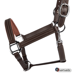 Signature by Antares anatomische lederen halster Bruin