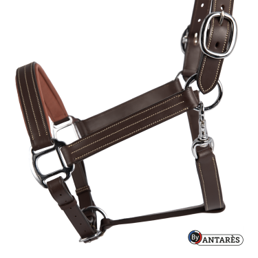 Signature by Antares anatomische lederen halster Bruin