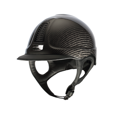 Antares Precision Carbon helm met standaard klep Zwart / zwart / chroom / zwart
