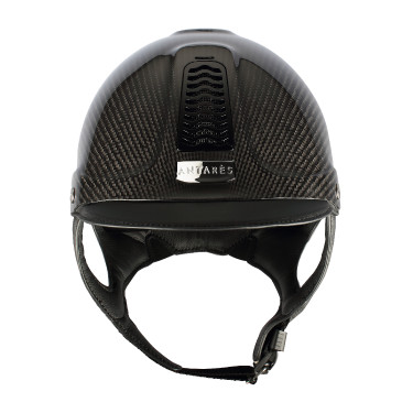 Antares Precision Carbon helm met standaard klep Zwart / zwart / chroom / zwart