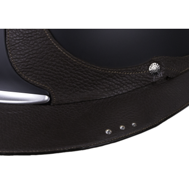 Casque Antares Origin Référence visière Eclipse Swarovski Noir / cuir marron Casque Antares Origin Référence visière Eclipse Swarovski Noir / cuir marron