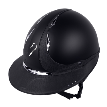Antares Origin Galaxy-helm met Eclipse-zonneklep en Swarovski Zwart / zwart leer