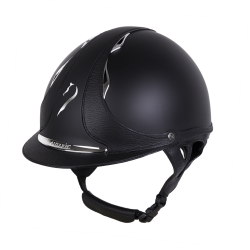 Antares Origin Galaxy-rijhelm met standaardklep Zwart / zwart leer