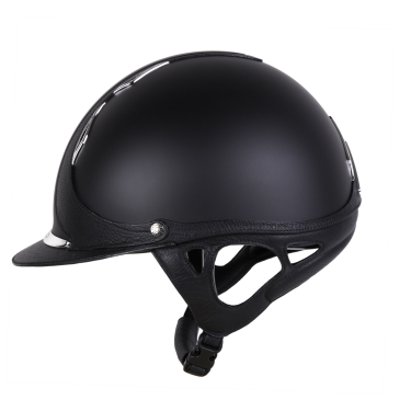 Antares Origin Galaxy-rijhelm met standaardklep Zwart / zwart leer