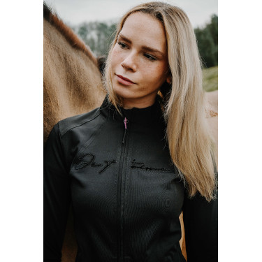 Gilet Je t'aime Equithème Ilona femme Noir