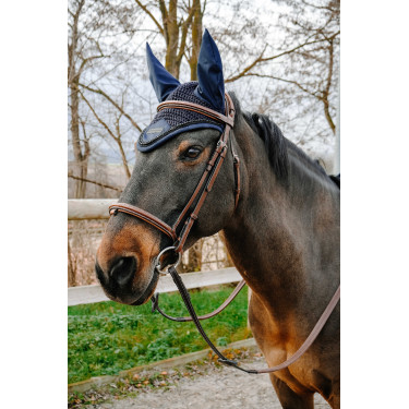 Vliegendeken-oornetje Equithème Pearl Marine Marineblauw