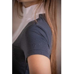 Wedstrijdpolo Pénélope Florence Mesh korte mouw dames Marine Marineblauw